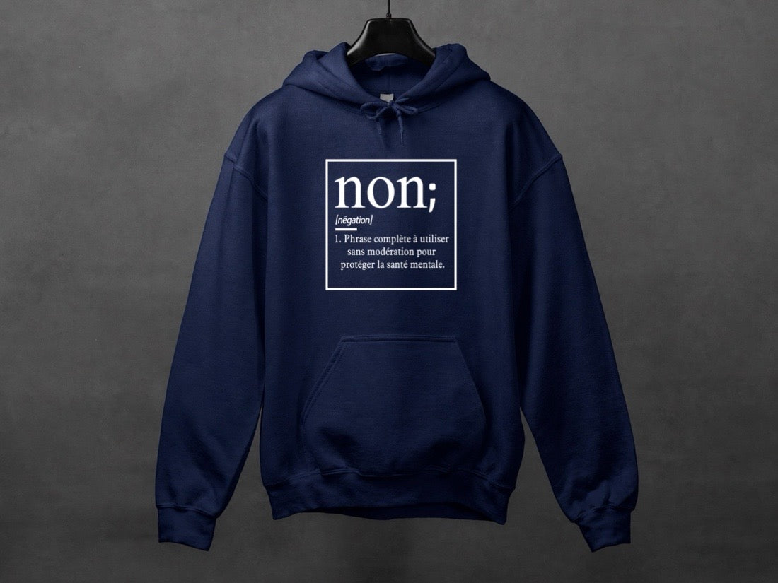 Hoodie unisexe «Non est une phrase complète»