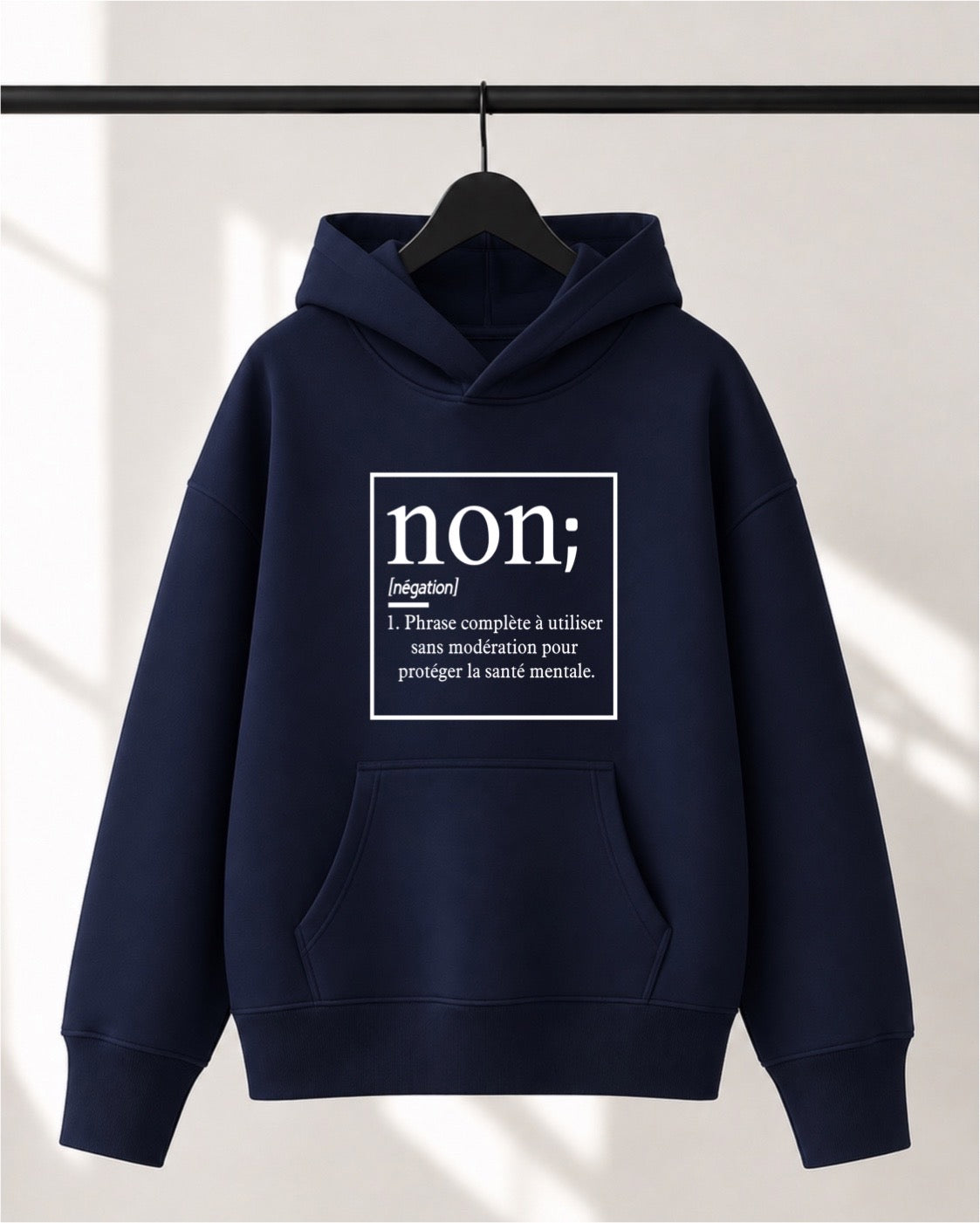 Hoodie Lusso unisexe «Non est une phrase complète»