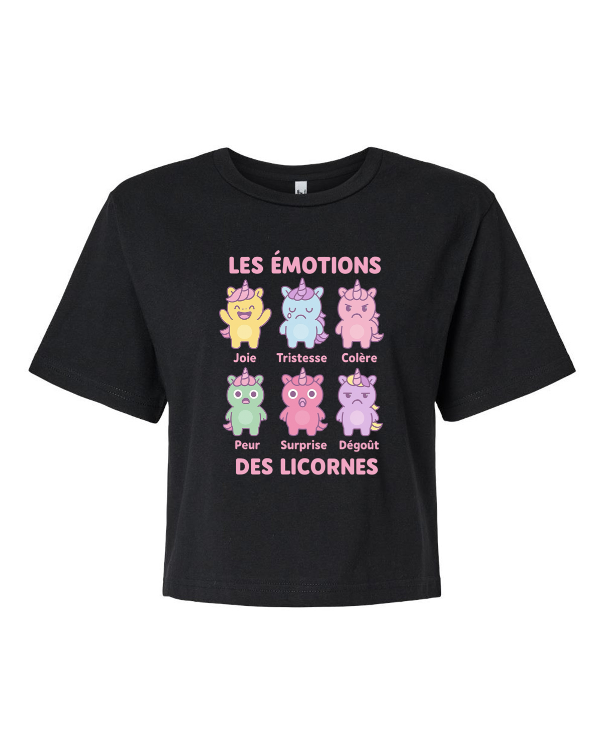T-shirt court «Émotions licornes»