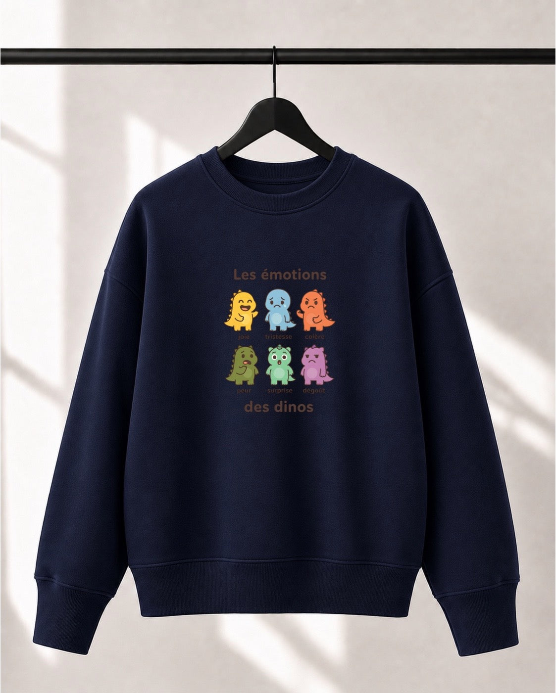 Crewneck Lusso unisexe «Les émotions des dinos»