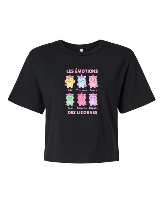 T-shirt court «Émotions licornes»