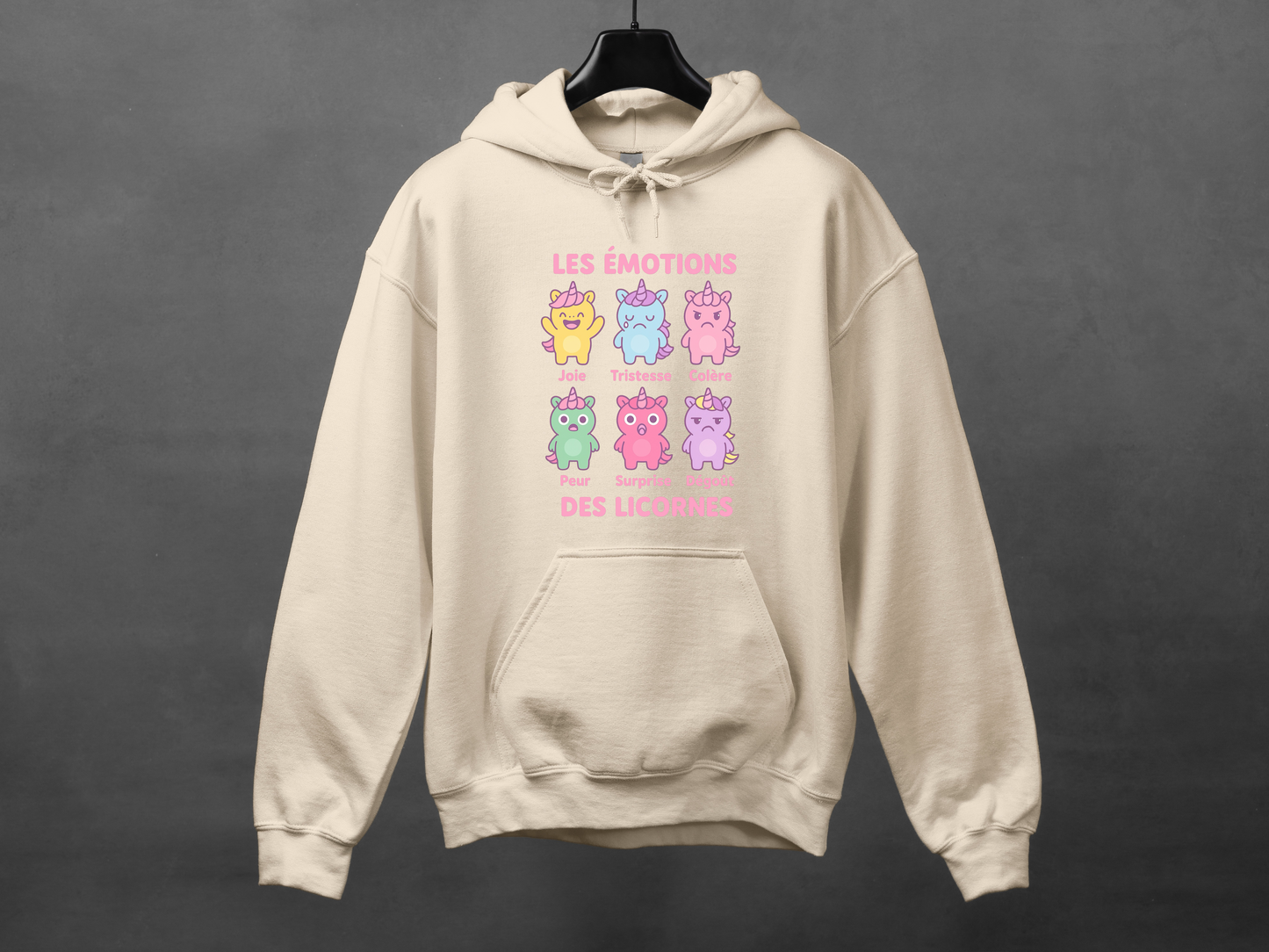 Hoodie unisexe «Émotions licornes»