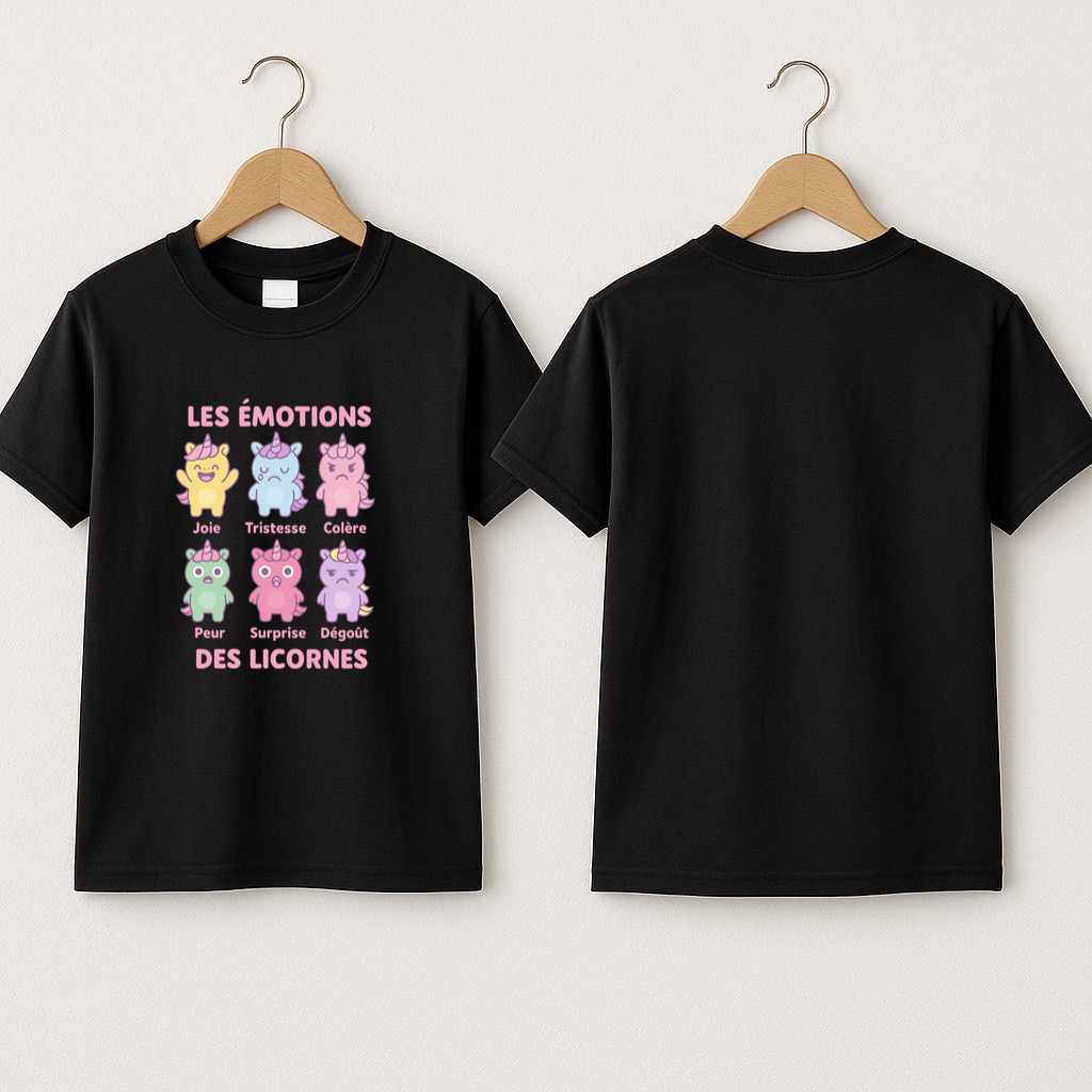 T-shirt enfant « émotions licornes »