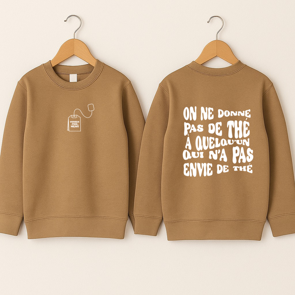Crewneck bébé «Consen-thé-ment»
