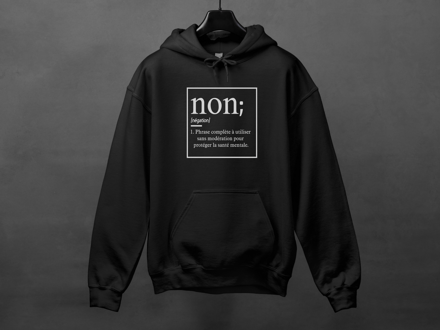 Hoodie unisexe «Non est une phrase complète»