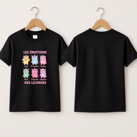 T-shirt bébé «émotions licornes»