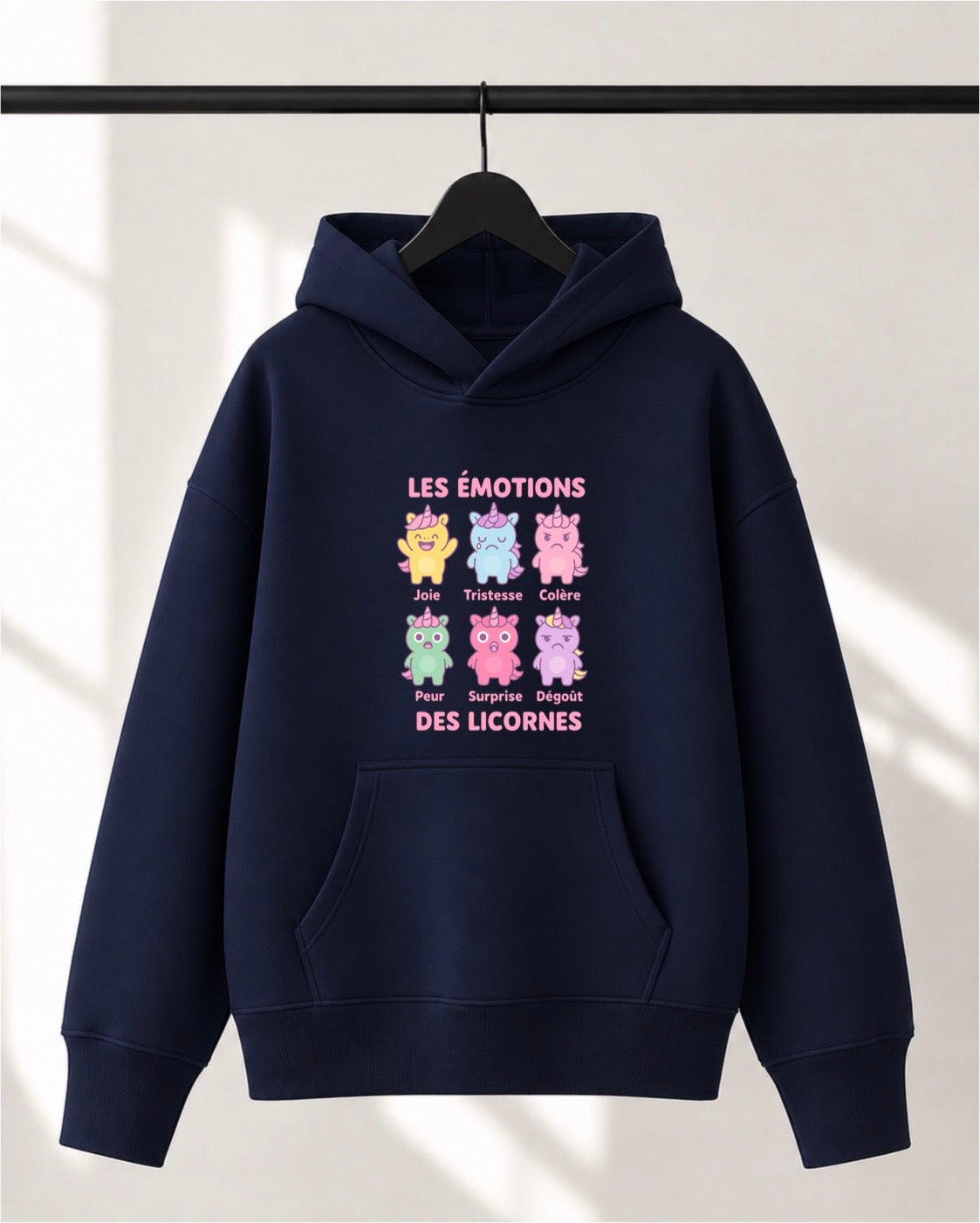 Hoodie Lusso unisexe «Les émotions des licornes»