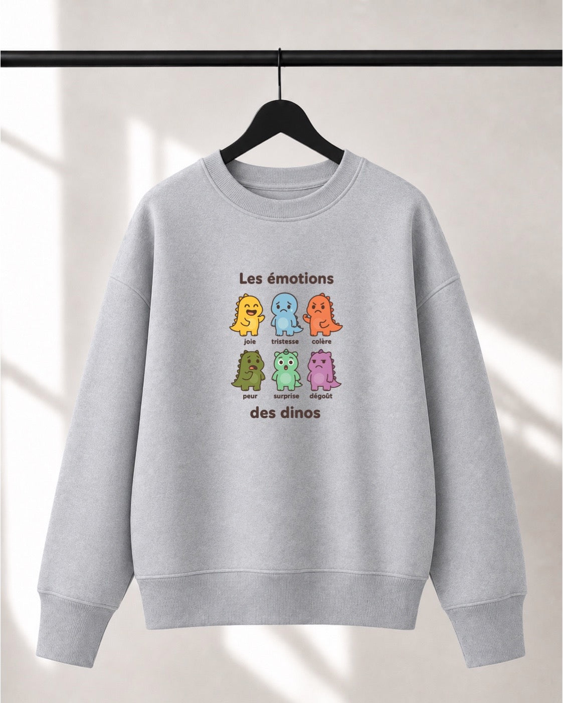 Crewneck Lusso unisexe «Les émotions des dinos»