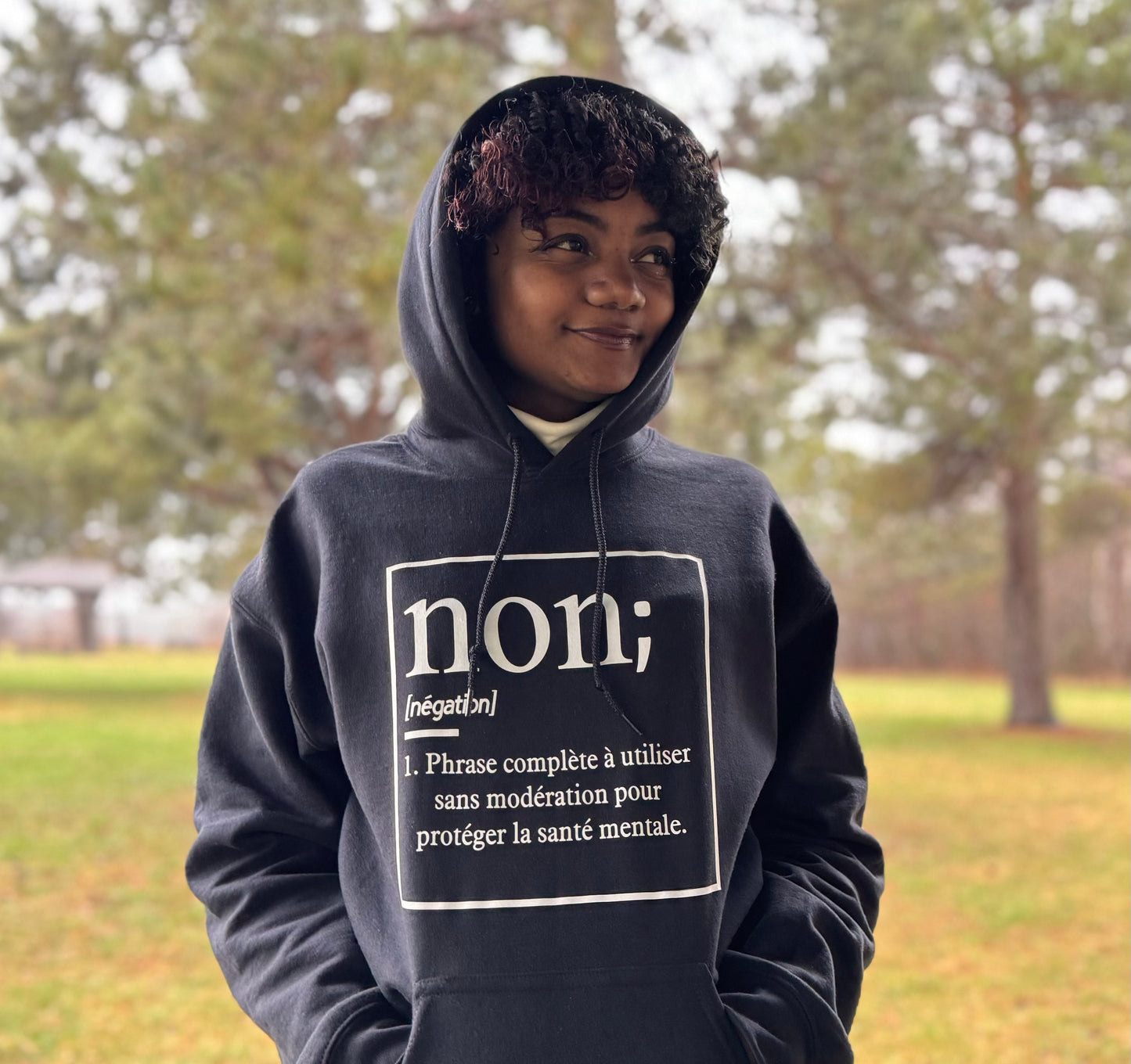 Hoodie unisexe «Non est une phrase complète»