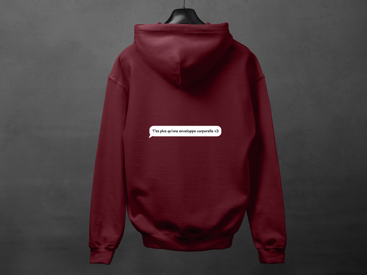 Hoodie unisexe «Texto du coeur»