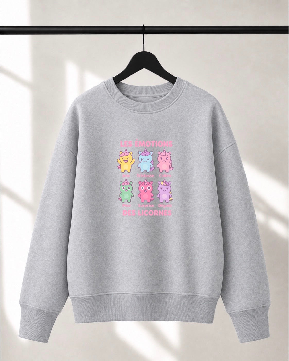 Crewneck Lusso unisexe «Les émotions des licornes»