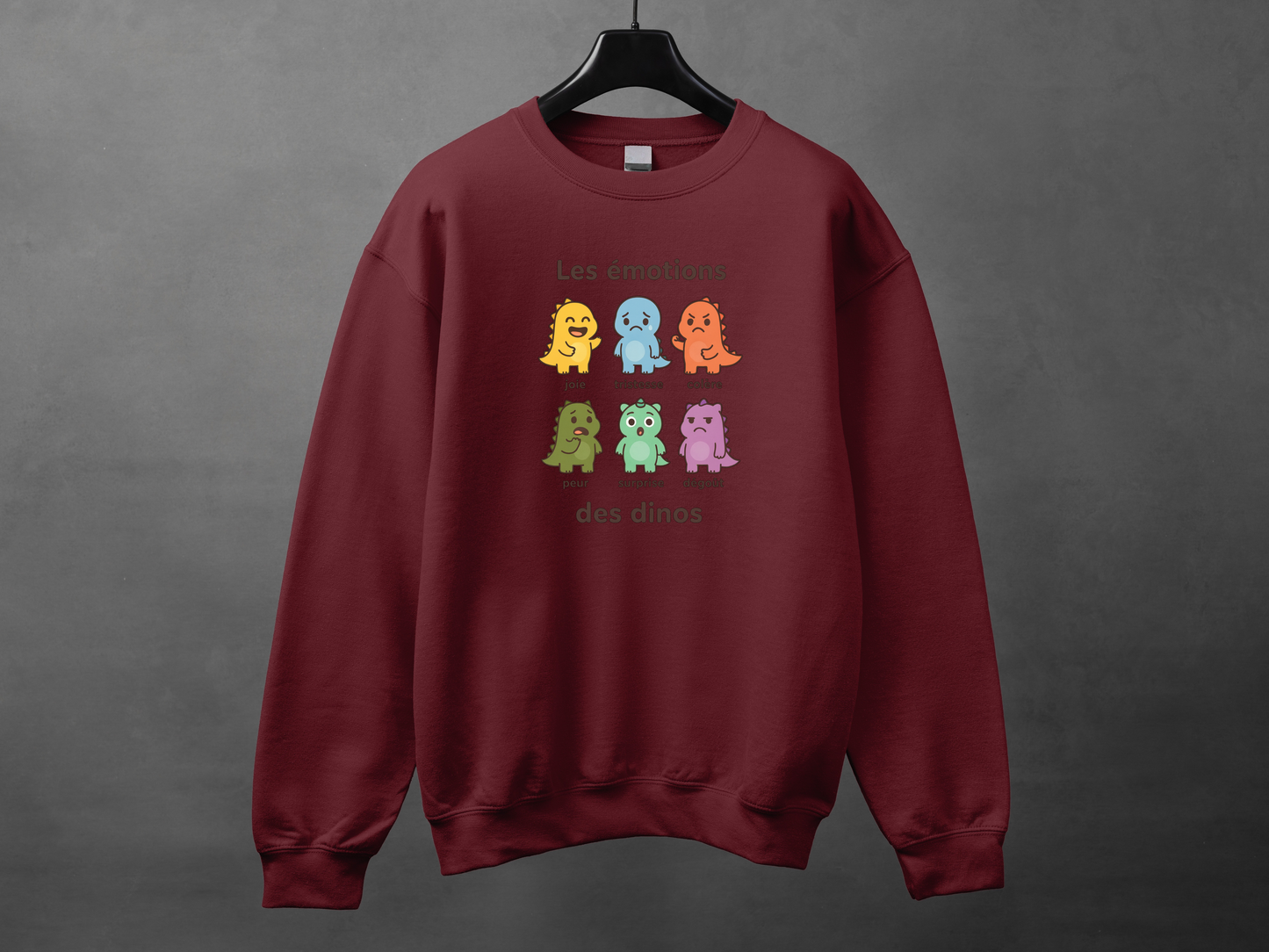 Crewneck unisexe «Émotions dinos»