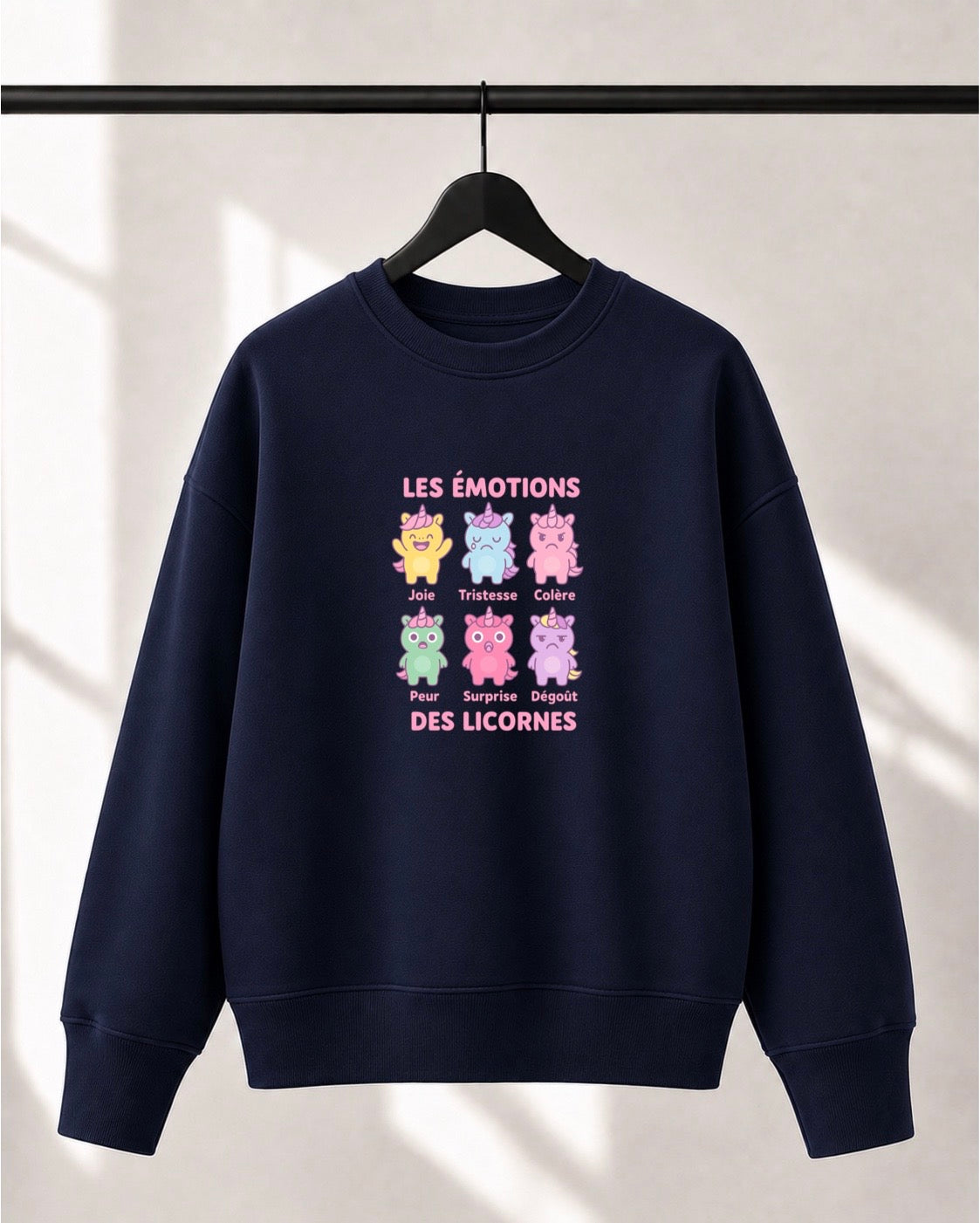 Crewneck Lusso unisexe «Les émotions des licornes»