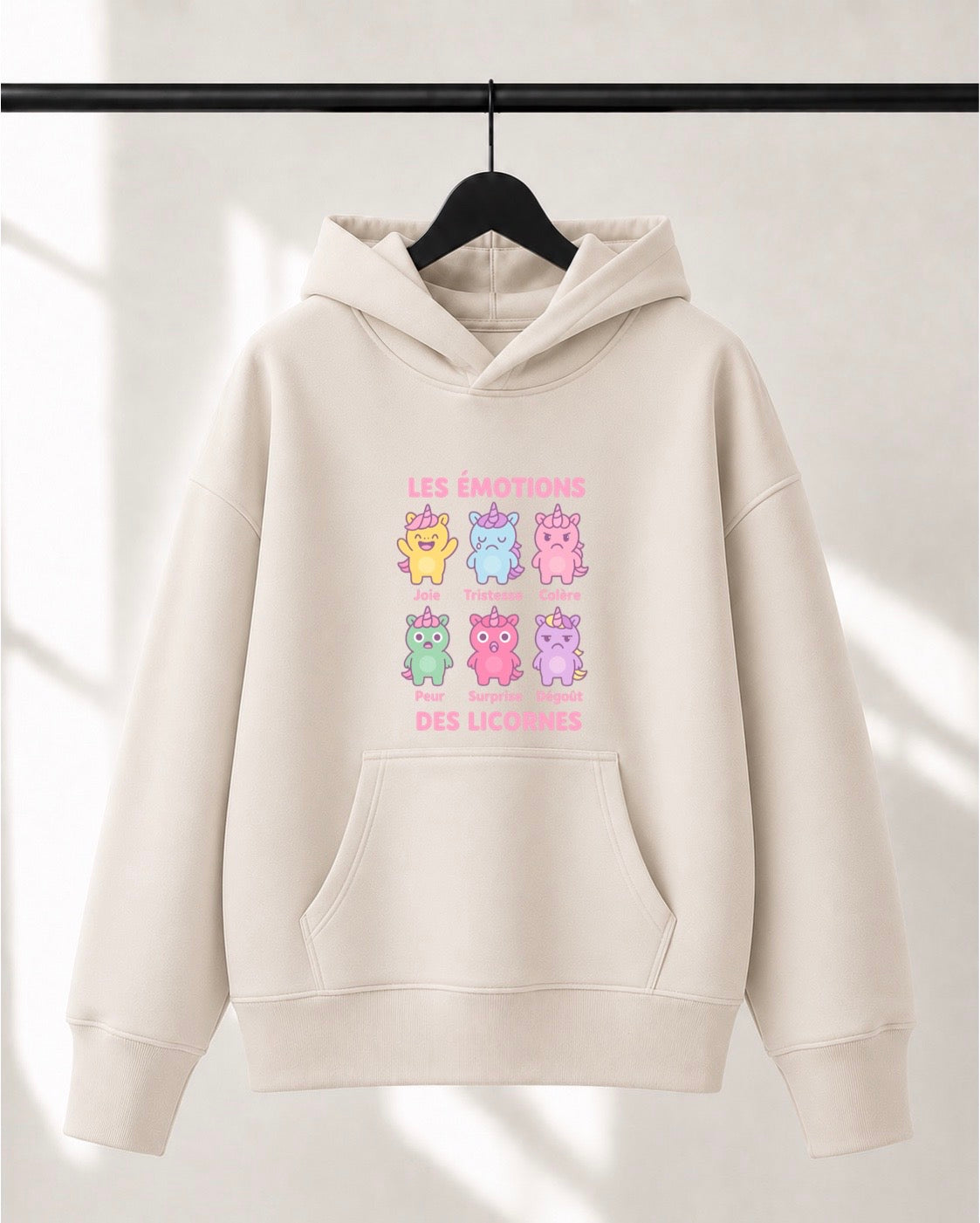 Hoodie Lusso unisexe «Les émotions des licornes»