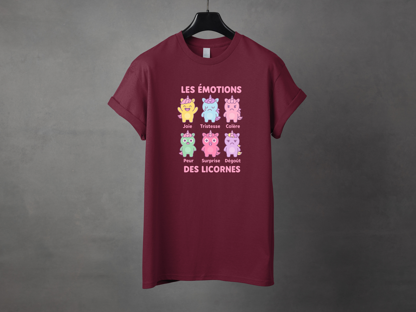 T-shirt unisexe «Émotions licornes»
