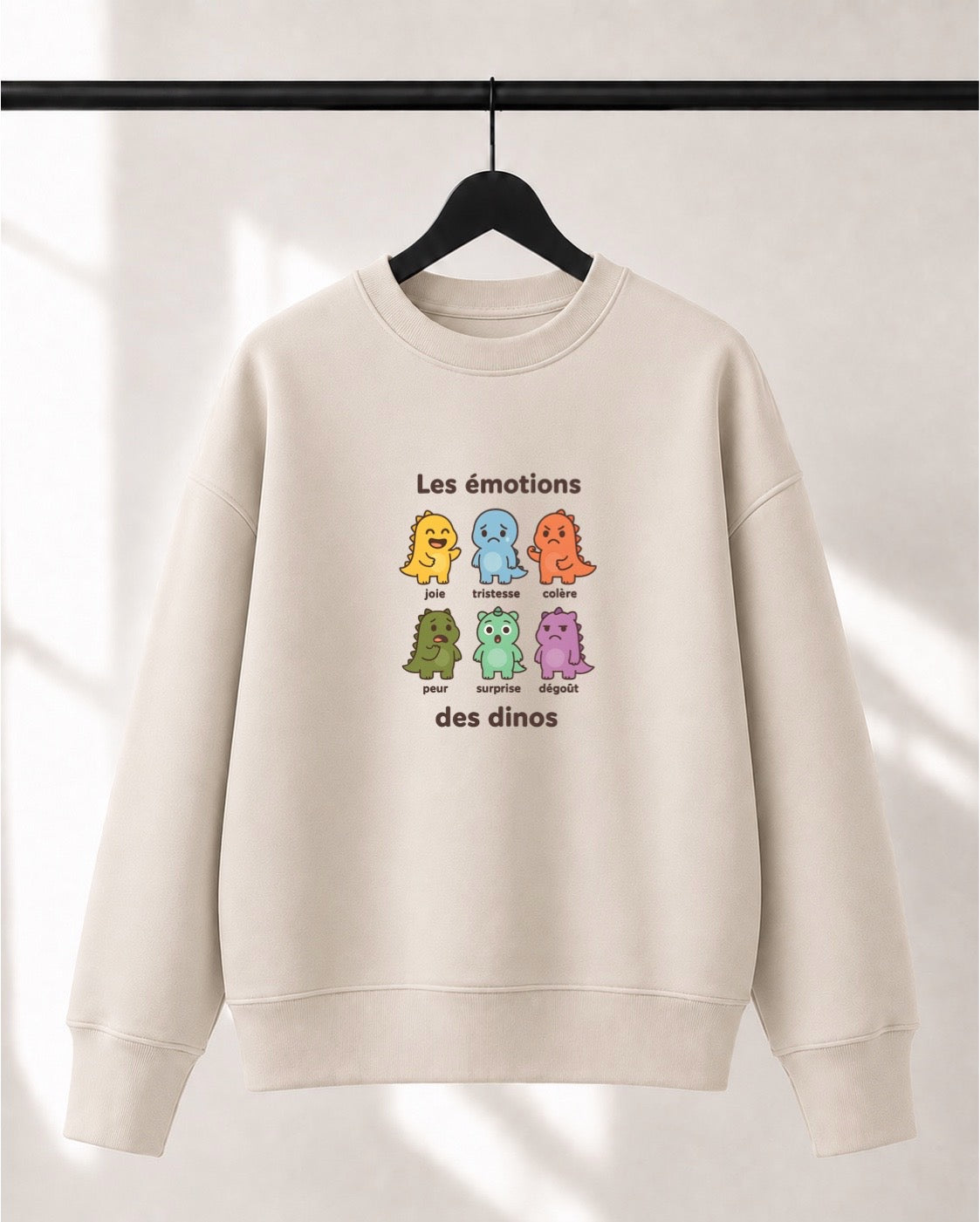 Crewneck Lusso unisexe «Les émotions des dinos»