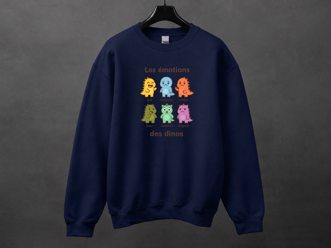Crewneck unisexe «Émotions dinos»
