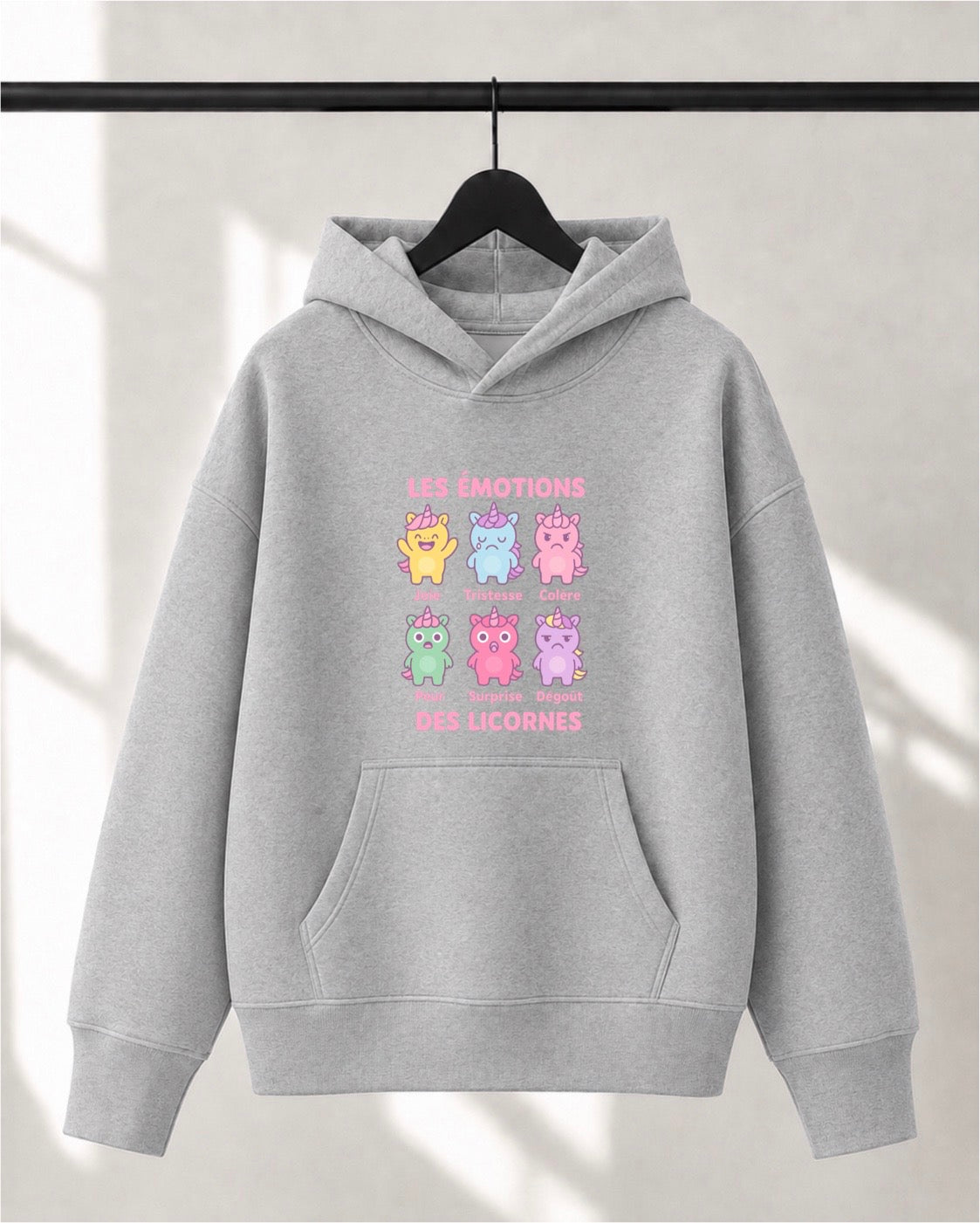 Hoodie Lusso unisexe «Les émotions des licornes»