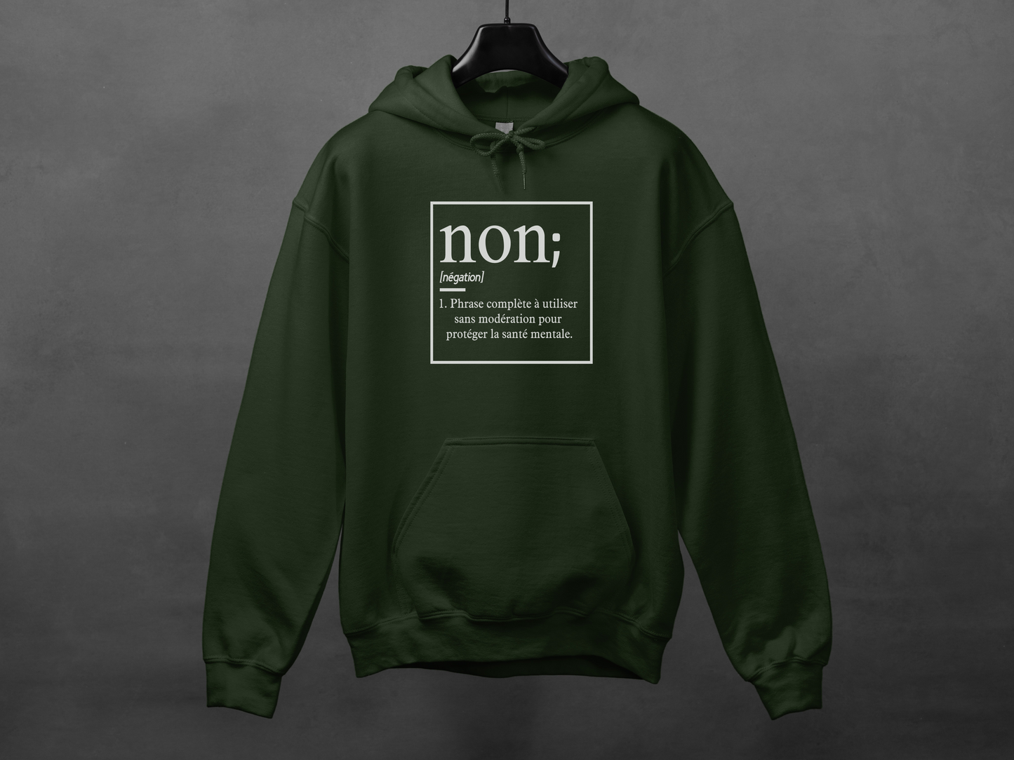 Hoodie unisexe «Non est une phrase complète»