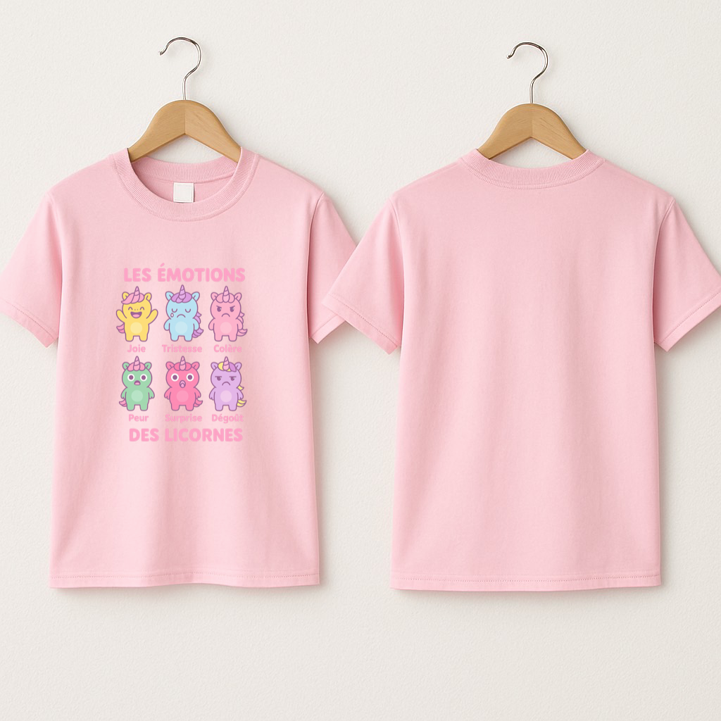 T-shirt enfant « émotions licornes »