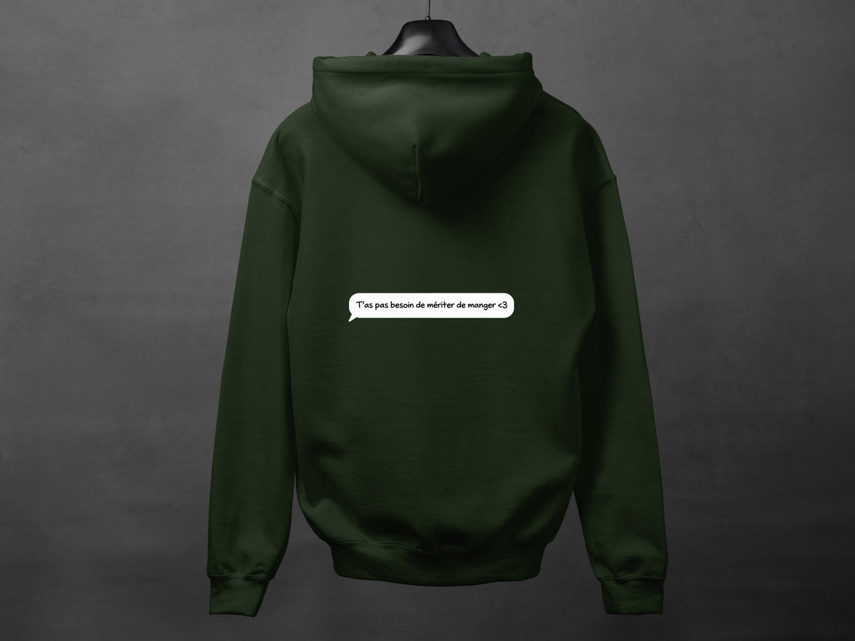 Hoodie unisexe «Texto du coeur»