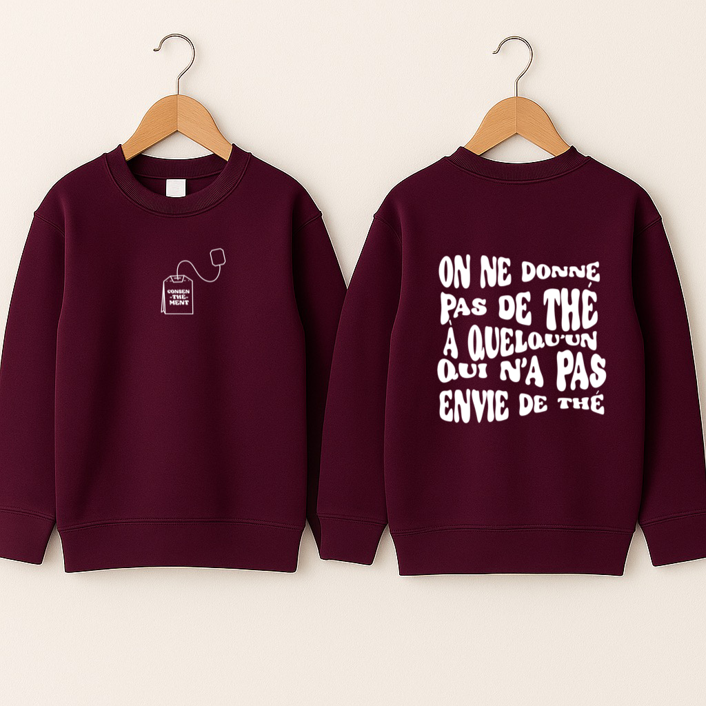 Crewneck enfant «Consen-thé-ment»