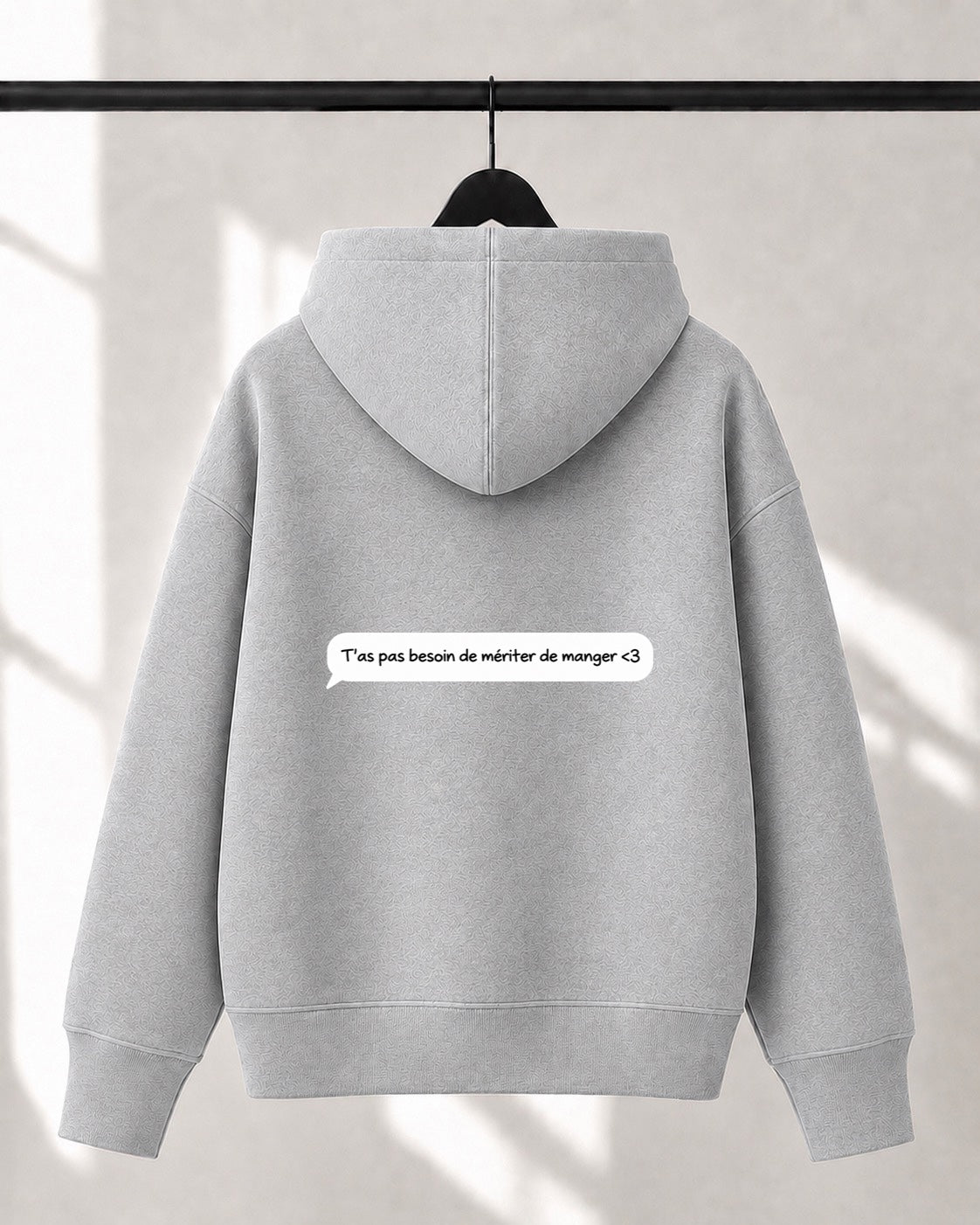 Hoodie Lusso unisexe «Texto du coeur»