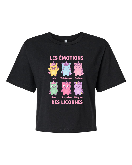 T-shirt court «Émotions licornes»