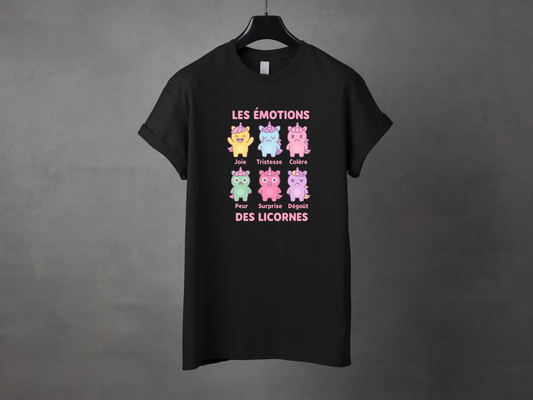 T-shirt unisexe «Émotions licornes»