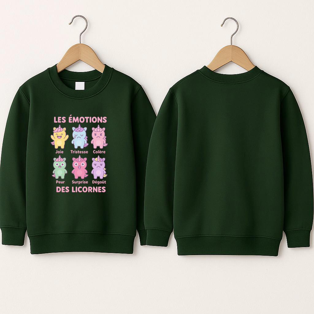 Crewneck enfant «émotions licornes»