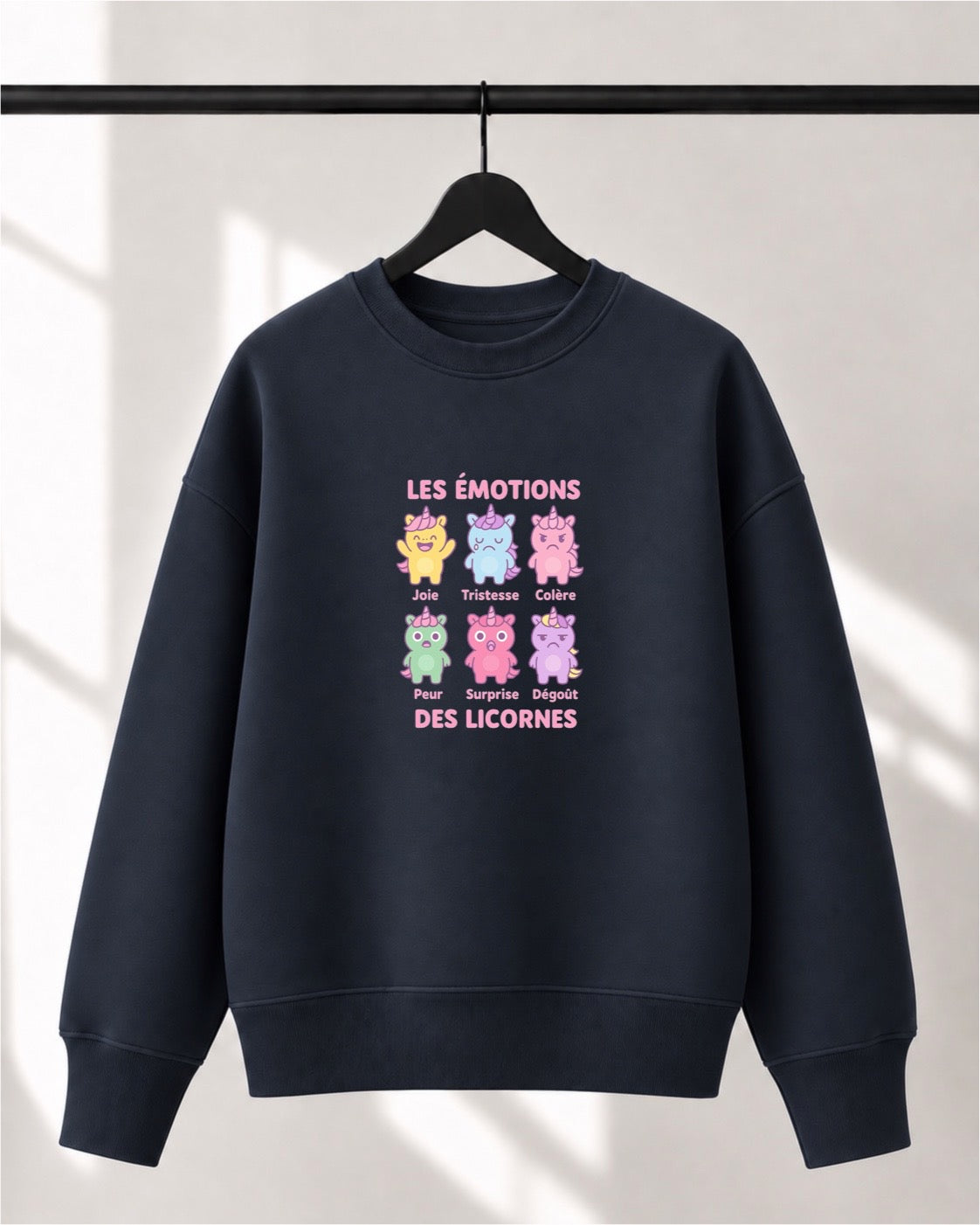 Crewneck Lusso unisexe «Les émotions des licornes»