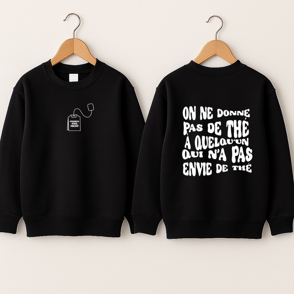 Crewneck enfant «Consen-thé-ment»