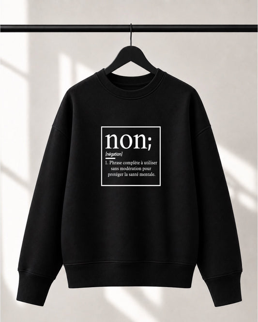 Crewneck Lusso unisexe «Non est une phrase complète»