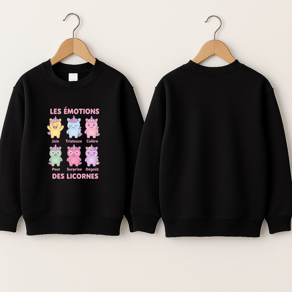 Crewneck bébé «émotions licornes»