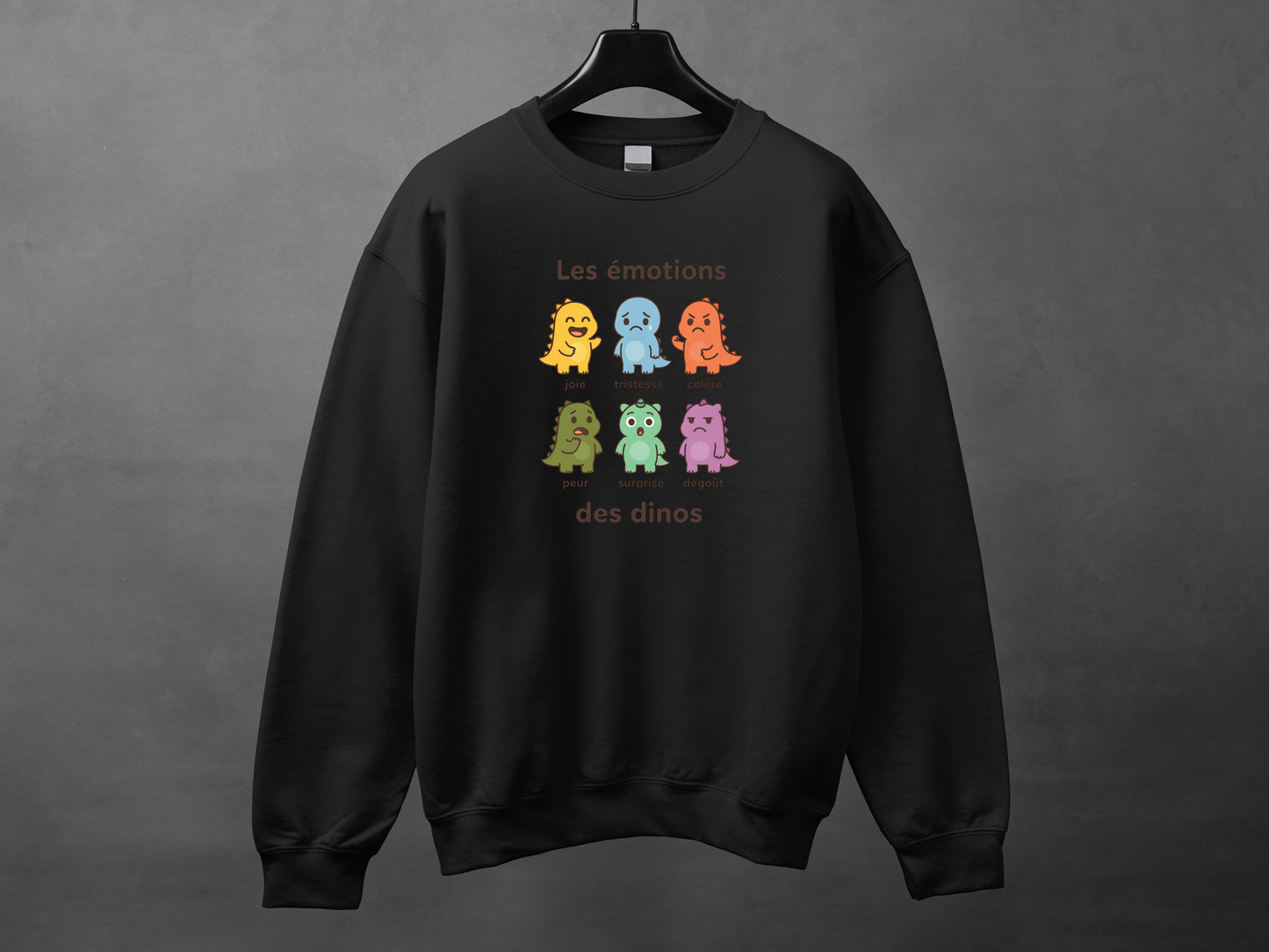 Crewneck unisexe «Émotions dinos»