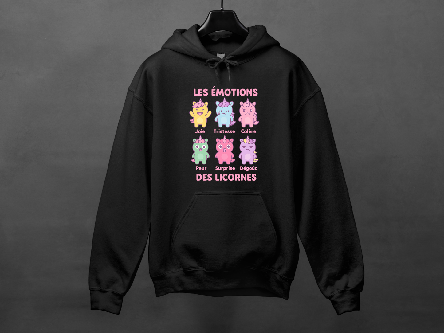 Hoodie unisexe «Émotions licornes»