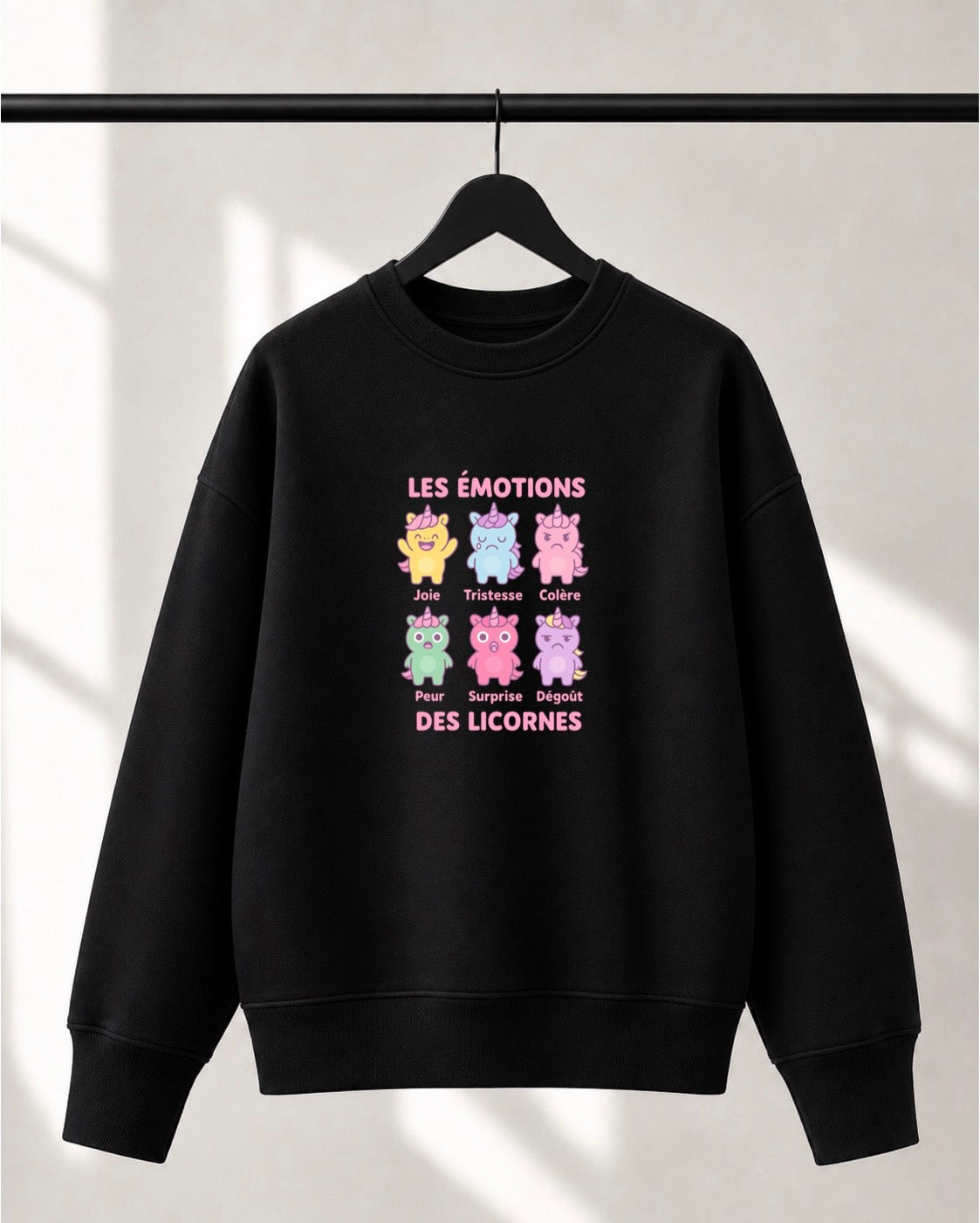 Crewneck Lusso unisexe «Les émotions des licornes»