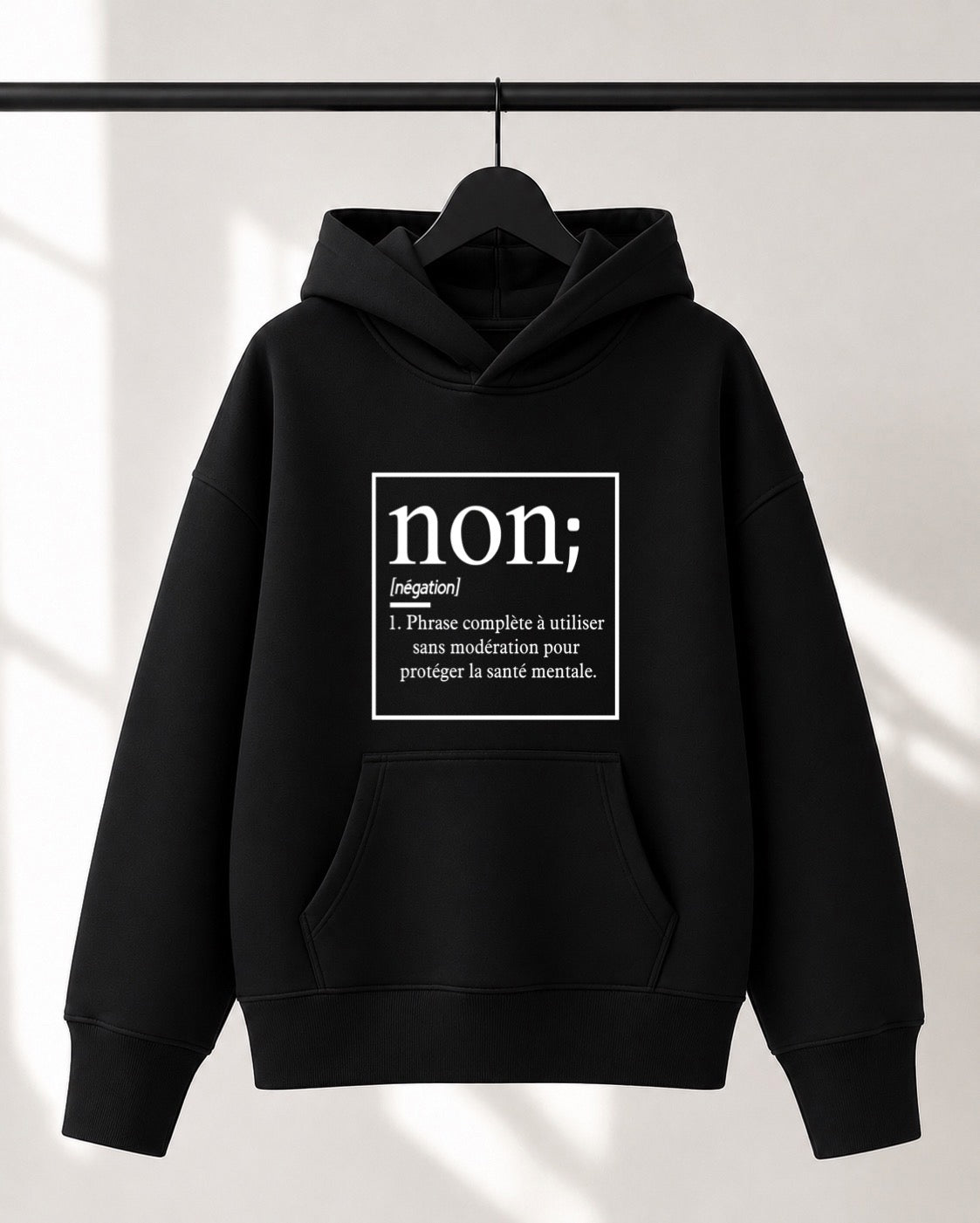 Hoodie Lusso unisexe «Non est une phrase complète»