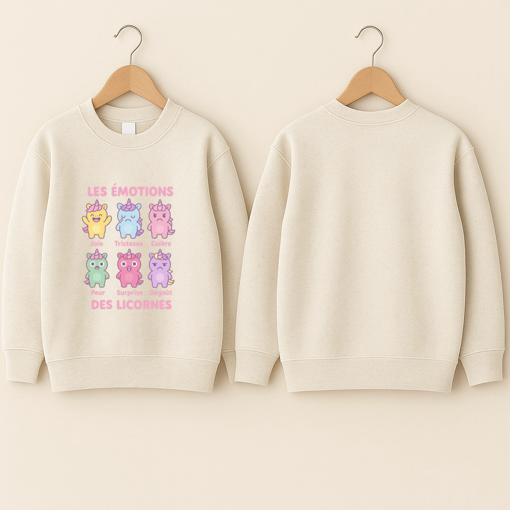 Crewneck bébé «émotions licornes»
