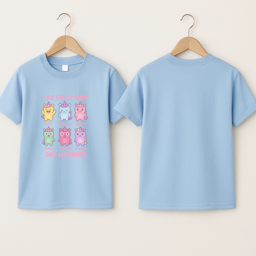 T-shirt bébé «émotions licornes»