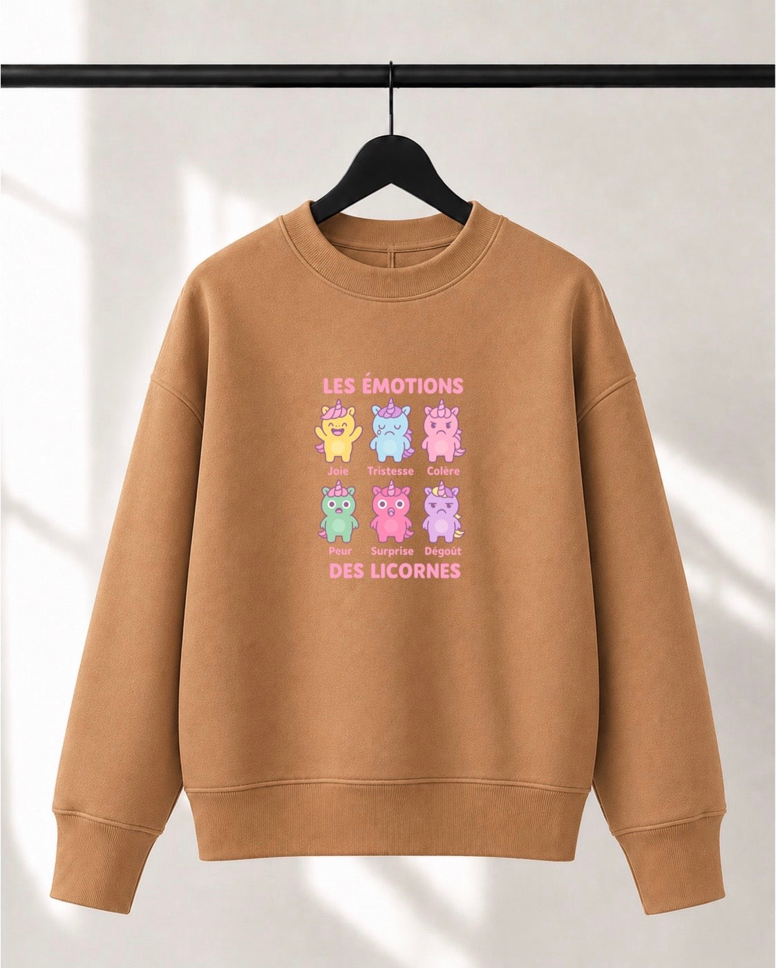 Crewneck Lusso unisexe «Les émotions des licornes»
