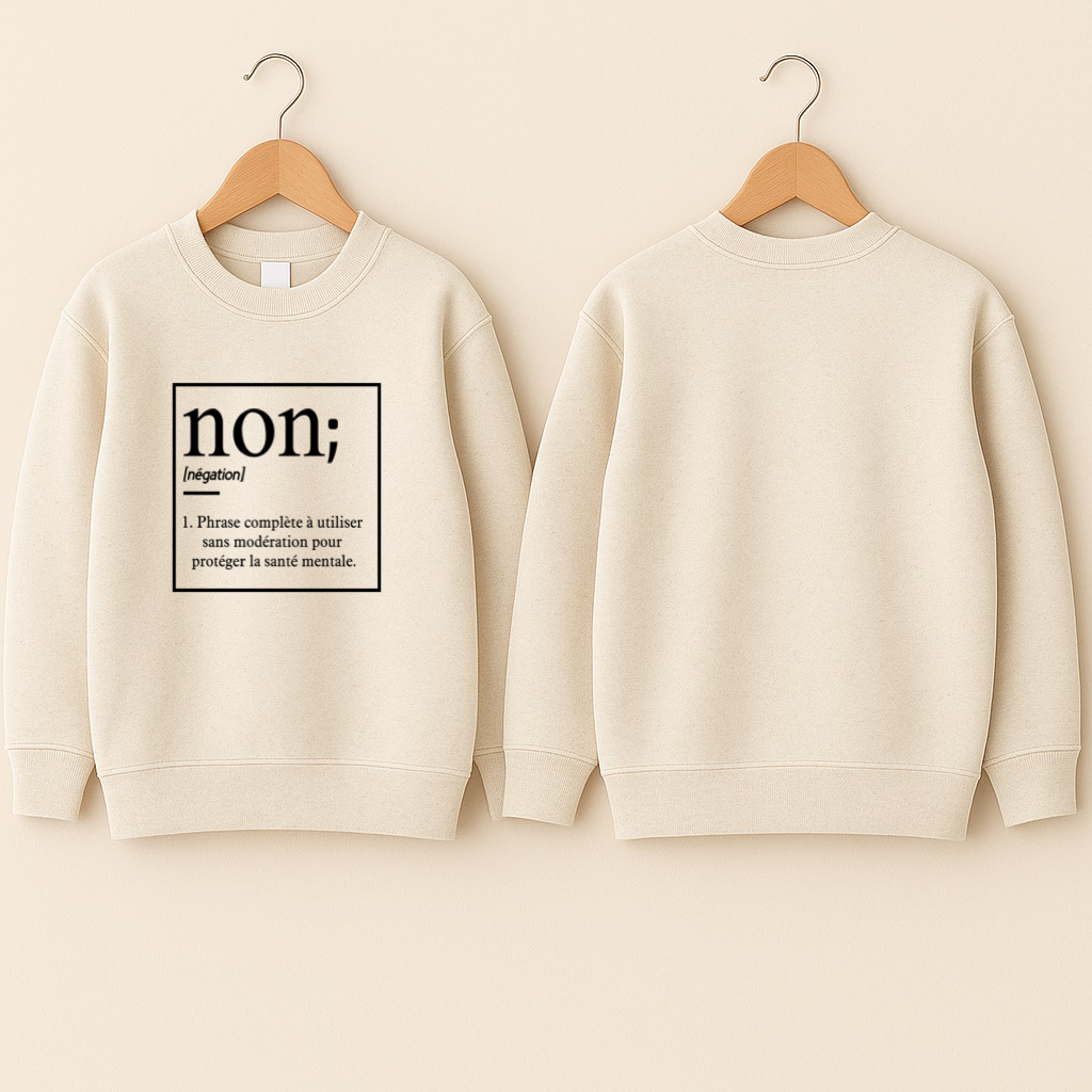 Crewneck bébé «Non est une phrase complète»