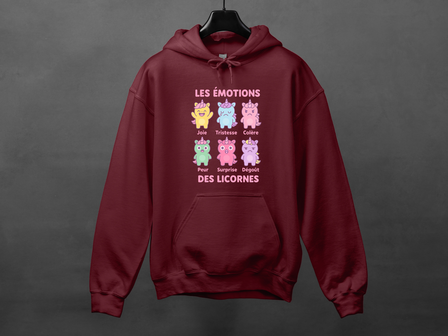 Hoodie unisexe «Émotions licornes»