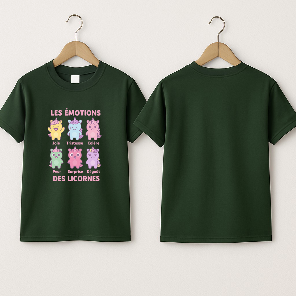 T-shirt enfant « émotions licornes »