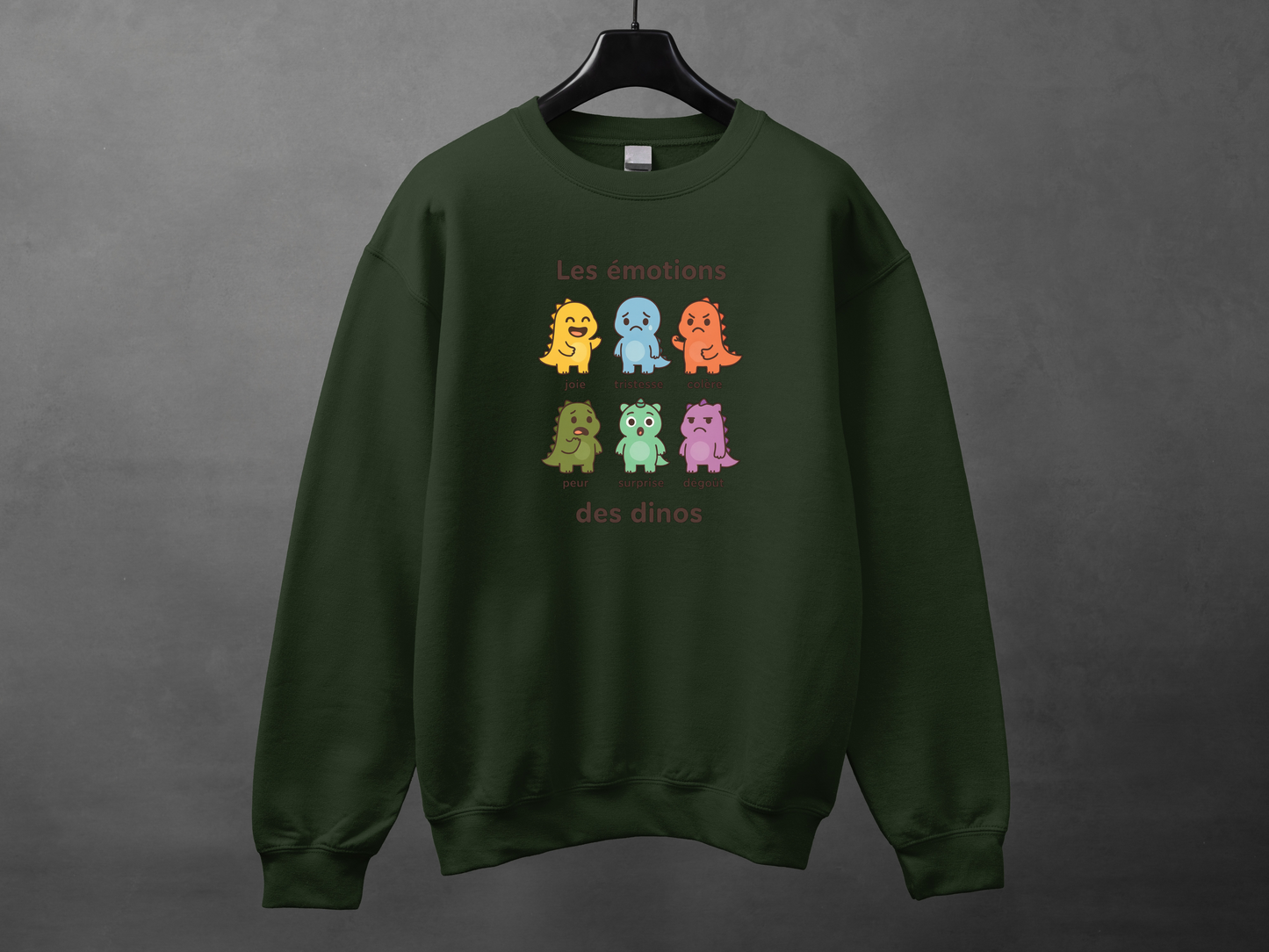 Crewneck unisexe «Émotions dinos»