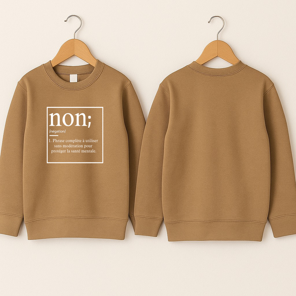 Crewneck bébé «Non est une phrase complète»