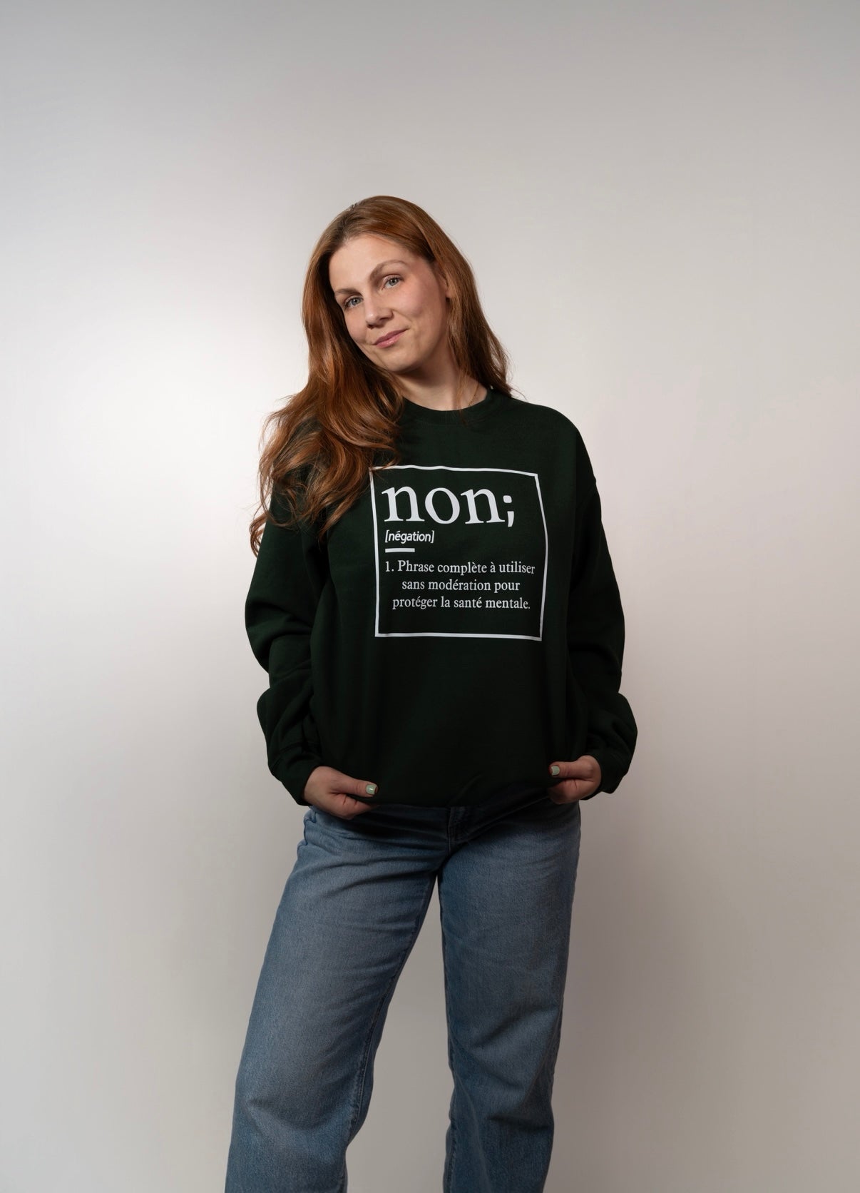 Crewneck unisexe «Non est une phrase complète»